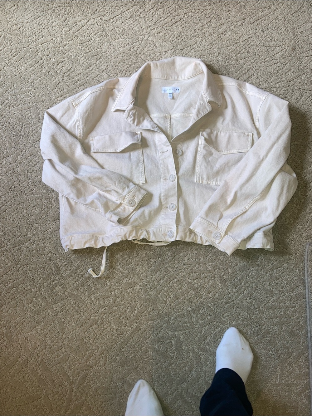 LOFT Cream Utility Jacket.  See picture small spot on collar